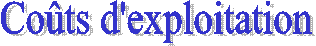 Cots d'exploitation